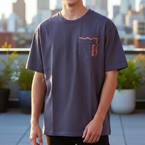 NWOT ~ TWITCH TV Cotton QR Code Varsity Pocket T-Shirt ~ Men's Size MEDIUM